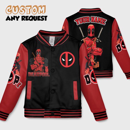 Deadpool Baseball Jacket, Wolverine And Deadpool Jacket, Superhero Jacket For Men Women, Funny Deadpool Shirt, Movie Streetwear Jacket