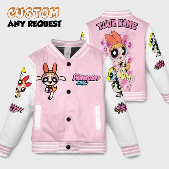 Personalized Blossom The Powerpuff Girls Varsity Jacket, Custom The Powerpuff Girls Shirt, Powerpuff Girls Shirt, Family Matching Outfit