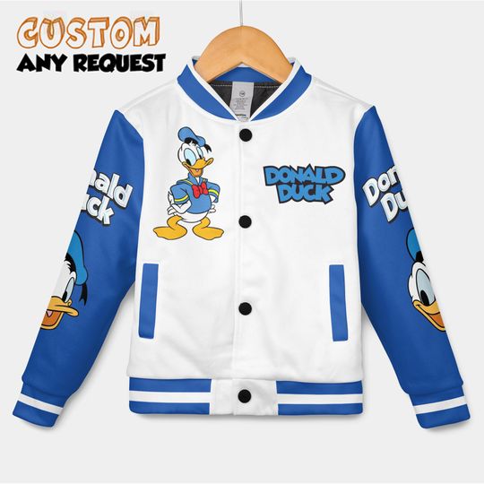 Discover Custom Disney Donald Duck Baseball Jacket, Disney Donald Duck Varsity, Disneyland Baseball Team Matching Outfit, Birthday Gift