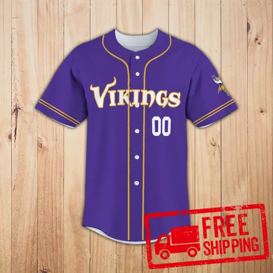 Custom Personalized, Vikingss Team Minnesota Baseball Jersey