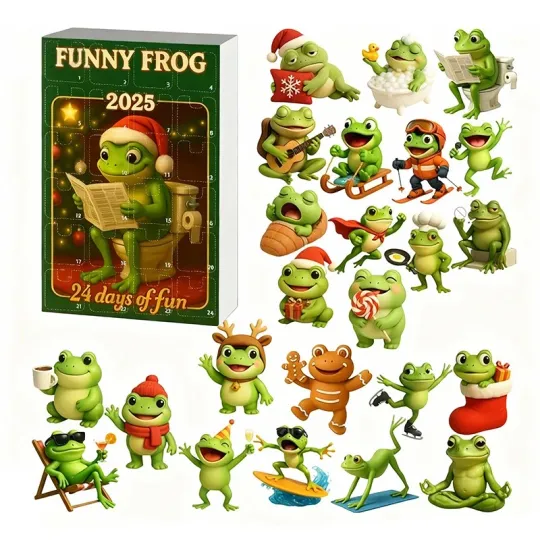 Discover 2025 Frog Acrylic Advent Calendar 24 Days Christmas Decor Box