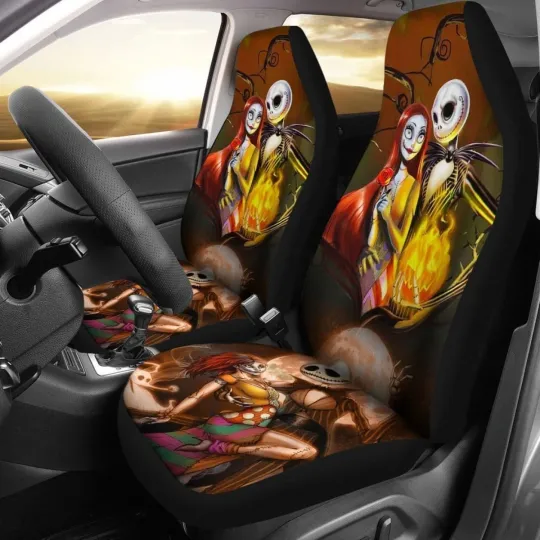 Discover Jack And Sally Car Seat Covers for Nightmare Before Christmas Movie Interior