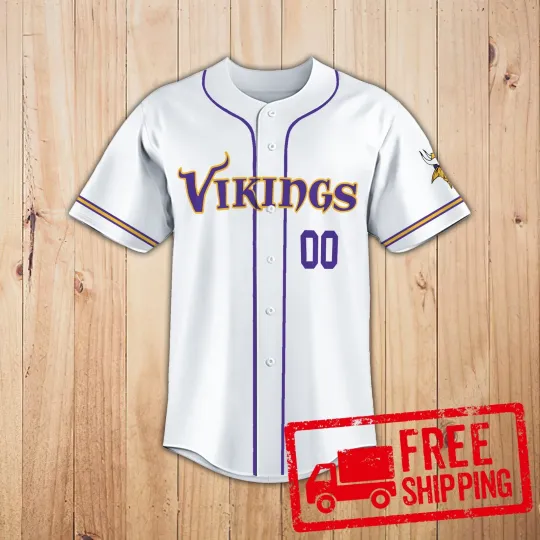 Discover Custom Personalized, Vikingss Team Minnesota Baseball Jersey
