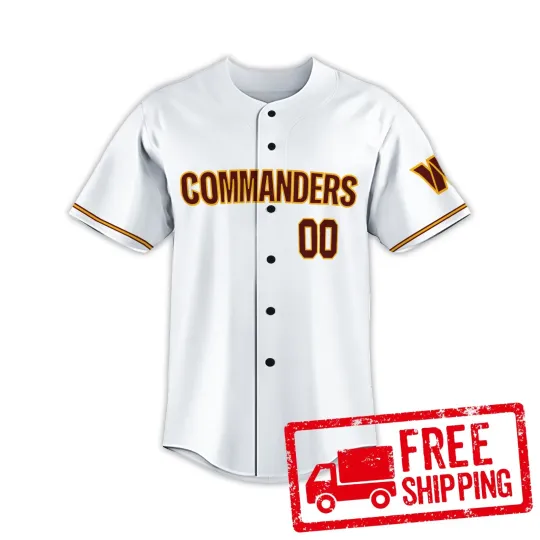 Discover Custom Personalized, Commanderss Team Washington Baseball Jersey