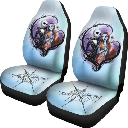 Discover Nightmare Before Christmas Cartoon Car Seat Covers Pretty Jack And Sally Couple