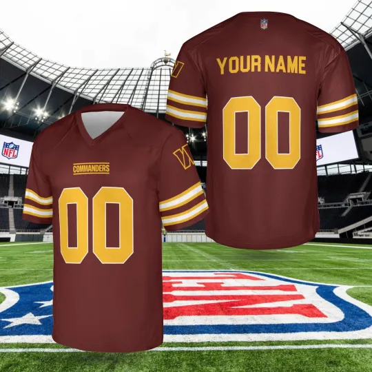 Discover Custom Personalized, Commanderss Team Washington Football AOP Jersey, Lot S-5XL