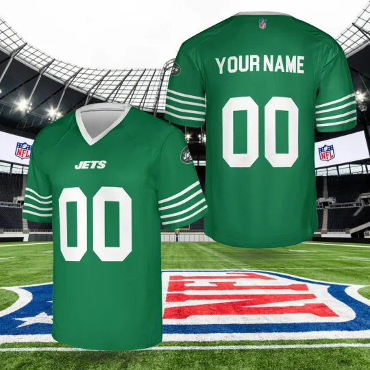 Discover Custom Personalized, Jetss Team New York Football AOP Jersey, Lot S-5XL