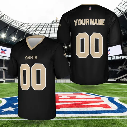 Discover Custom Personalized, Saintss Team New Orleans Football AOP Jersey, Lot S-5XL