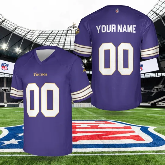 Discover Custom Personalized, Vikingss Team Minnesota Football AOP Jersey, Lot S-5XL