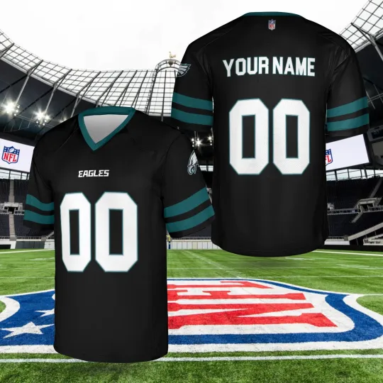 Discover Custom Personalized, Eagless Team Philadelphia Football AOP Jersey #1, Lot S-5XL