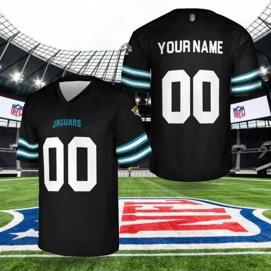 Discover Custom Personalized, Jaguarss Team Jacksonville Football AOP Jersey #1 Lot S-5XL
