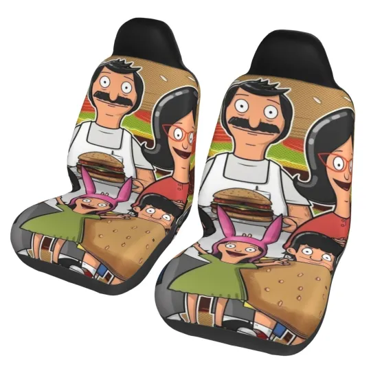 Discover Bob'S Burgers Car Seat Covers 2 Pack Cartoon Print Front Seat Covers Interior Ac