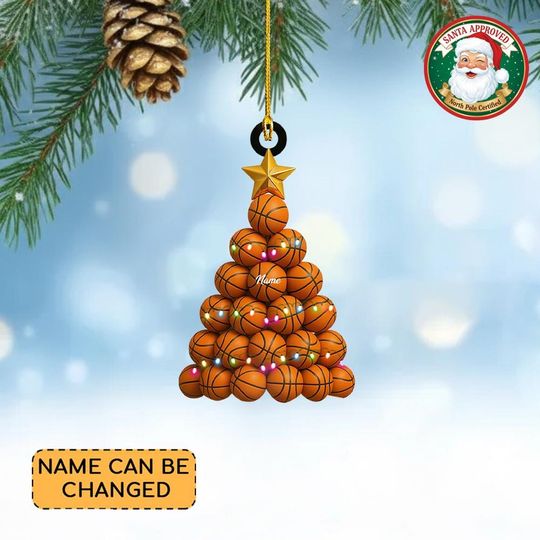 Discover Personalized American Basketball Christmas Tree Ornament, Basketball Ornament, Gift for Basketball Lover, Basketball Tree Souvenirs NN1-425