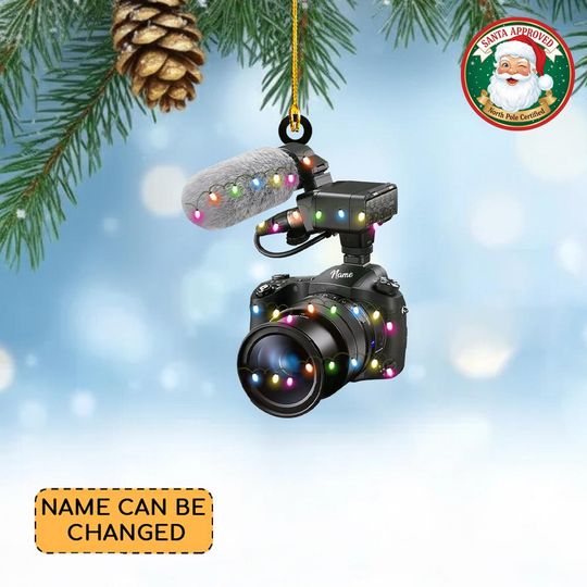Discover Personalized Digital Camera Christmas Ornament, Digital Camera Flat 2D Ornament, Camera Ornament Gift, Camera Lovers Ornament Gift