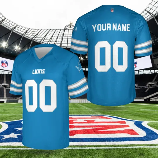 Discover Custom Personalized, Lionss Team Detroit Football Jersey