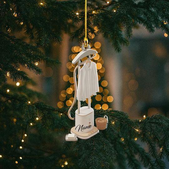 Discover Personalized Standing Garment Steamer Christmas Ornament, Laundromat Flat 2D Ornament, Laundry Room Ornament, Garment Steamer Ornament
