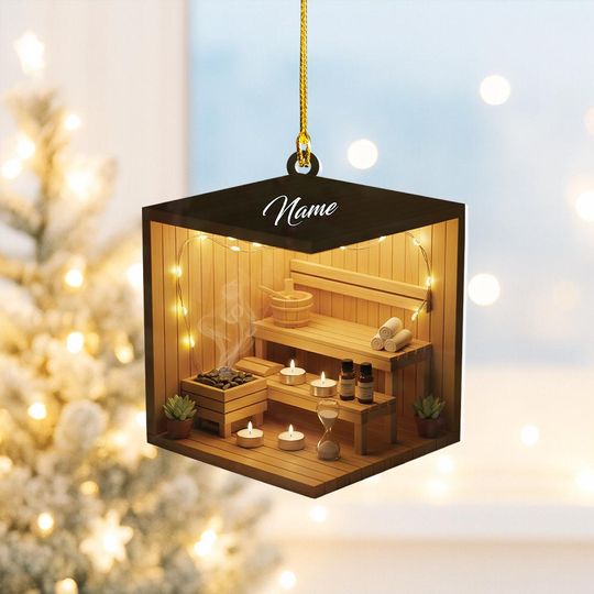 Discover Personalized Massage Room Christmas Ornament, Flat 2D Massage Therapy Christmas Ornament, Spa Relaxation Ornament, Massage Bed Ornament