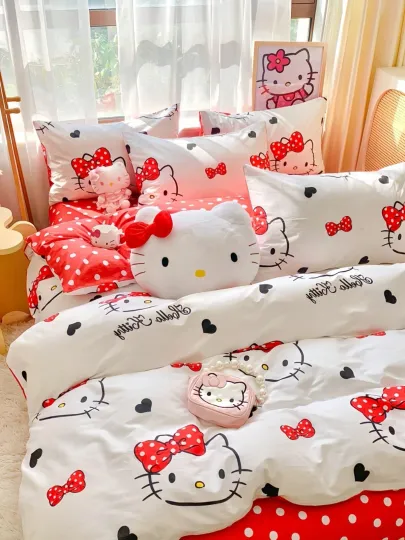 Hello Kitty Queen Size Comforter Duvet Cover Set