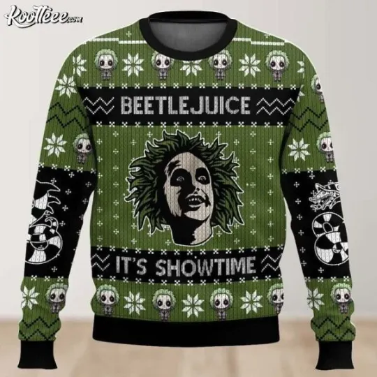 Discover Beetlejuice It’s Show Time Ugly Christmas Sweater