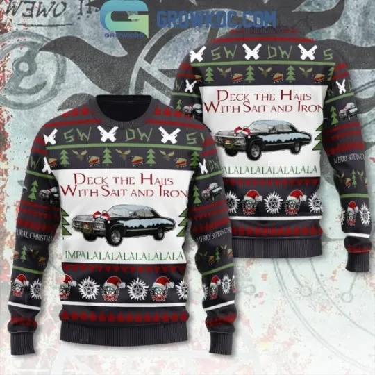 Supernatural Deck The Halls With Salt And Iron Ugly Sweater
