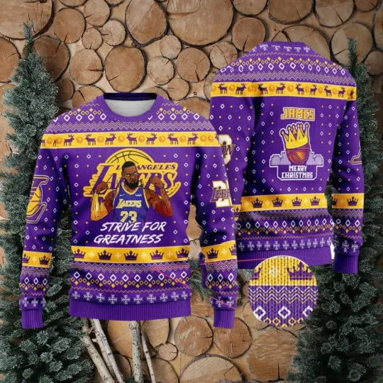 Lakers  James Holiday Ugly Christmas Sweater