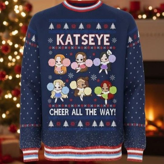 KATSEYE Christmas Ugly Sweater, Cheer All The Way Holiday Jumper PSK2098