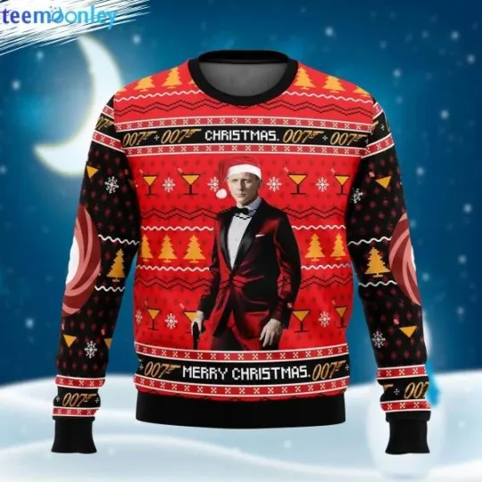 Merry Christmas 007 James Bond Ugly Christmas Sweater