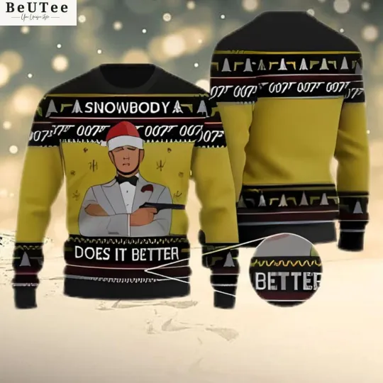 James Bond Does It Better Ugly Christmas Sweater Jumpers Black
