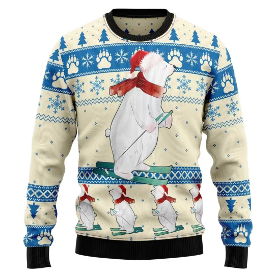 Discover Polar Bear Ice Ugly Christmas Sweater - 3D Print Ugly Sweatshirt