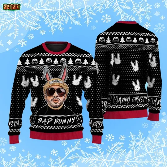 Customized Bad Bunny Ugly Christmas Sweater