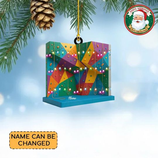 Discover Personalized Climbing Wall Christmas Ornament, Rock Climbing Flat 2D Ornament, Bouldering Ornament Gift, Mountain Climber Ornament Gift