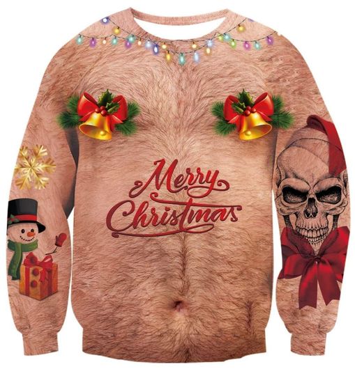 Idgreatim Unisex Ugly Christmas 3D Graphic Xmas Sweater Pullover Sweatshirt