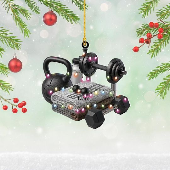 Discover Personalized Fitness Christmas Ornament, Weightlifting Gym Ornament, Fitness Workout Ornament, Bodybuilder Weightlifter Ornament NN1-453