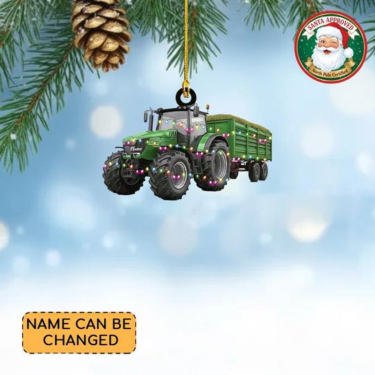 Discover Personalized Tractor Christmas Ornament, Farmer Tractor Ornament, Farmer Ornament Gift, Farmhouse Ornament Decor, Harvester Gift NN1-463