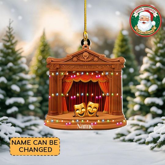Discover Personalized Theater Christmas Ornament, School Play Ornament, Theater Marquee Ornament Lovers Gift, Now Playing Ornament Decor NN1-436