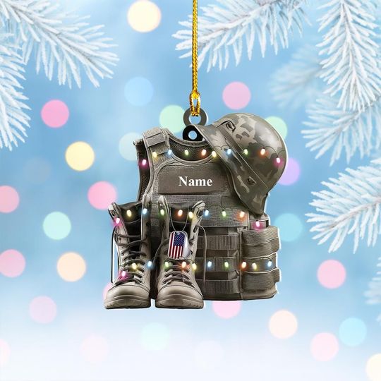 Discover Personalized Veteran Military Christmas Ornament, Military Uniform Ornament, Tactical Gear Ornament, Tactical Vest Ornament Gift NN1-367