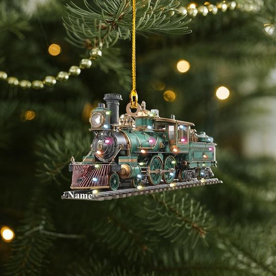 Discover Personalized Train Christmas Ornament, Train Ornament, Locomotive Ornament, Railway Ornament, Railroader Ornament, Steam Train NN1-418