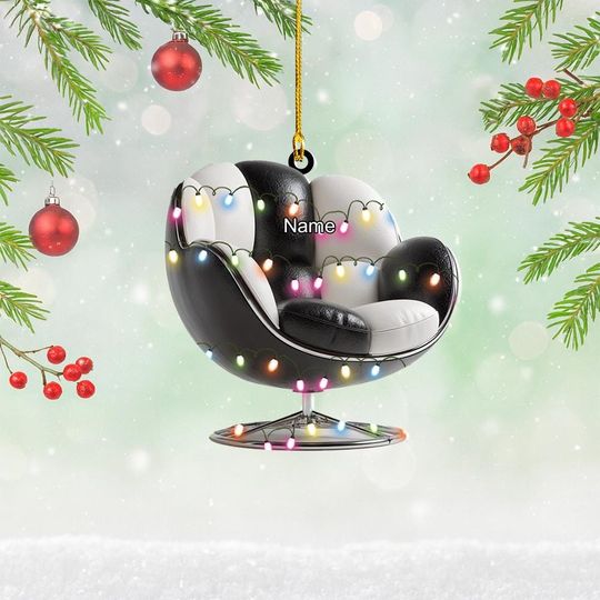 Discover Personalized Swivel Chair Christmas Ornament, Swivel Chair 2D Flat Ornament, Swivel Chair Ornament Gift, Chair Xmas Ornament NN1-379