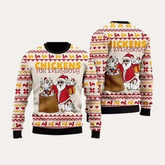 Discover Chicken For Everybody Funny Ugly Christmas Sweater - Ugly Sweatshirt