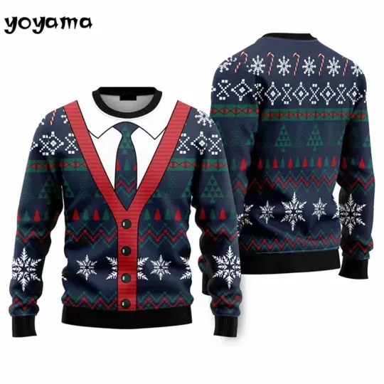 Discover Funny Suit Tie Ugly Christmas Sweater – Festive Office Holiday - Ugly Sweatshirt