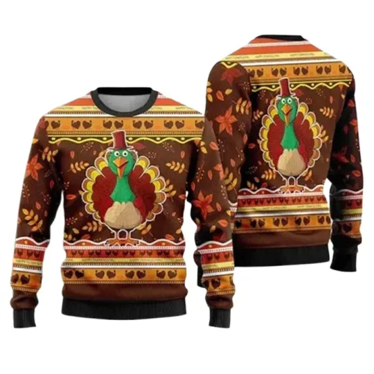 Thanksgiving Chicken Ugly Christmas Sweater Ugly - Sweatshirt