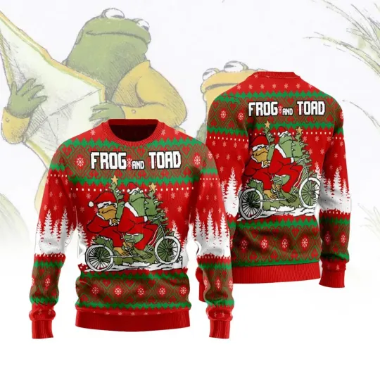 Frog And Toad Christmas 3D Print Ugly Sweatshirt