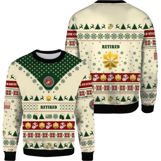 Marine Corps Military Christmas - Ugly Sweatshirt