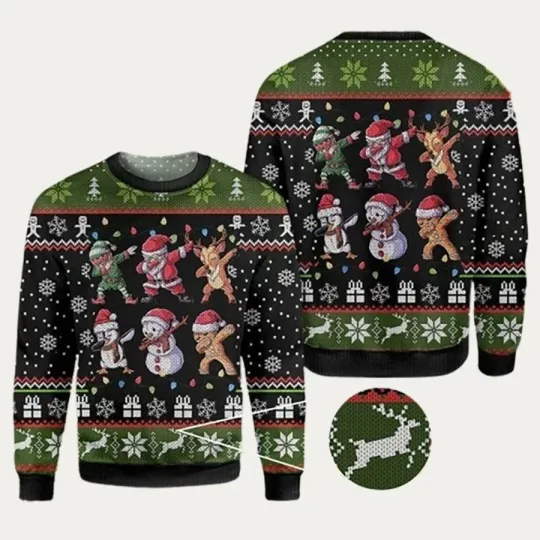Discover Christmas Character Dabbing Ugly Christmas Sweater - Ugly Sweatshirt