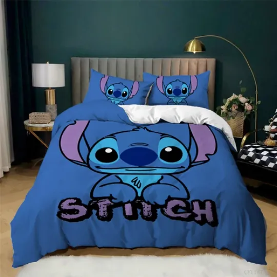 Discover Cartoon Lilo & Stitch Bedding Set Duvet Cover Single Double Queen Kids Bedroom Decor