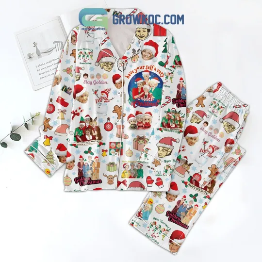 Discover The Stay Golden Happy Holiday Golden Christmas Pajamas Set