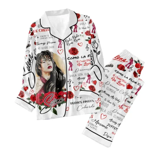 Selena Quintanilla Perez Button Down Pajamas Set
