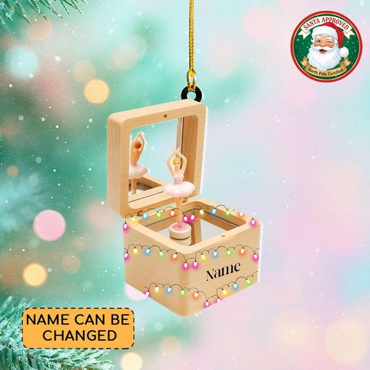 Discover Personalized Music Box Christmas Ornament, Music Box Lovers Ornament Gift, Ballerina Ornament, Ballet Dancing Lovers Ornament Thdso-1674