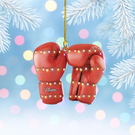 Discover Personalized Boxing Gloves Christmas Ornament, Boxing Gloves Ornament, Boxing Lovers Ornament, Boxer Ornament Gift, Boxing Ring Thdso-1679