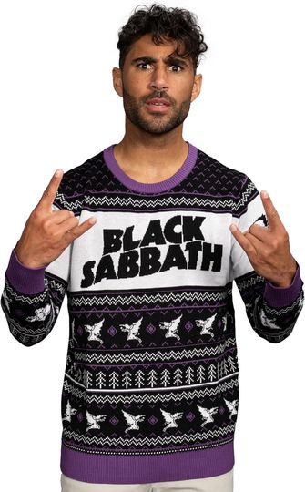 Black Sabbath Rock Band Ugly Christmas Sweater Knitted Officially Licensed